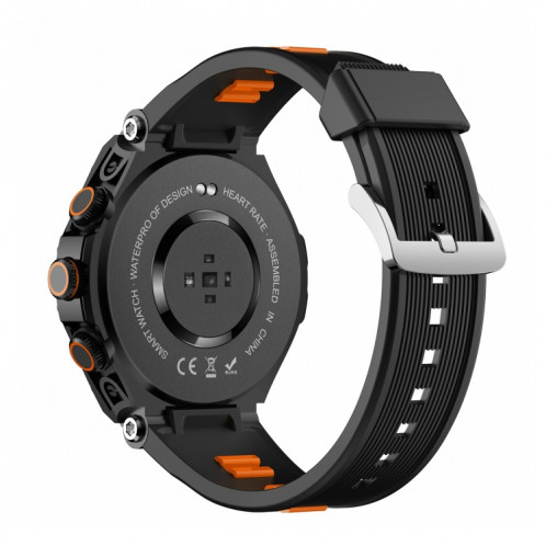 La montre intelligente à écran AMOLED CT18 de 1,43 pouces prend en charge les appels Bluetooth et la détection de l'oxygène sanguin (Orange) SH401B1119-011